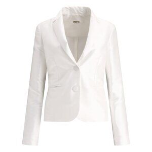 F.It Satin Single-Breasted Blazer tag size 42 Women